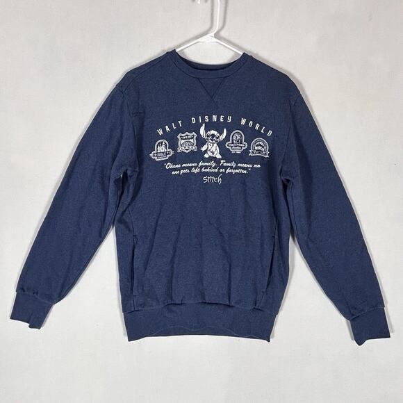 Walt Disney World Men's Small Stitch Lilo Pullover Crewneck Sweatshirt Blue L/S - Picture 1 of 10